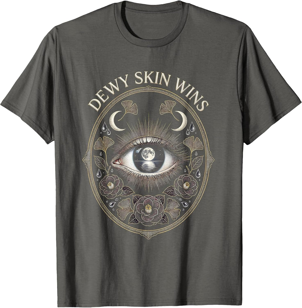 Men's Dewy Skin Wins K-Beauty Skincare Design T-Shirt - Asphalt Grey