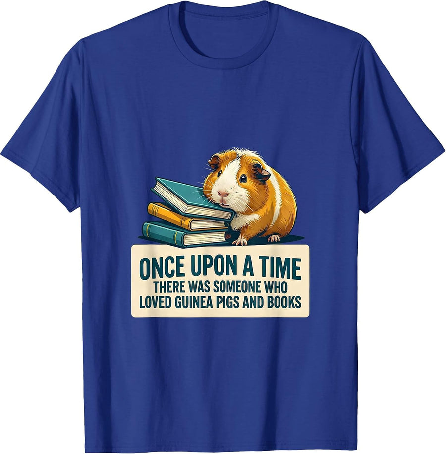 Once Upon A Time Loved Guinea Pigs And Books T-Shirt - Royal Blue