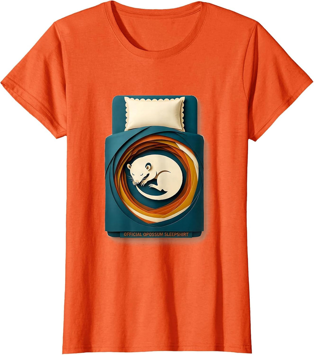 Official Opossum Sleepshirt Cute Animal Lover Pajama Humor T-Shirt - Orange