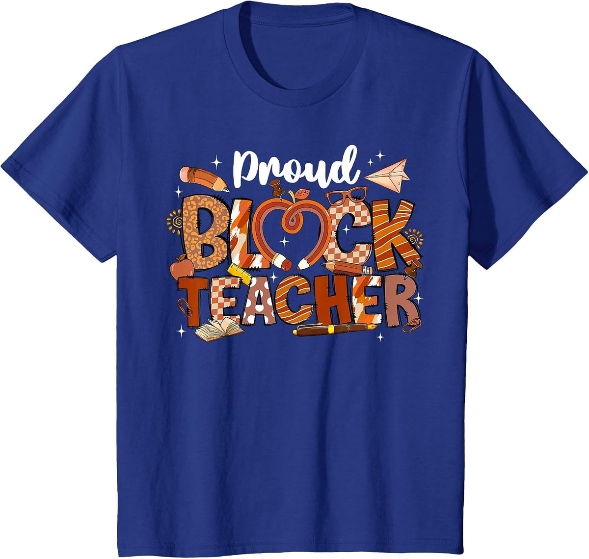 Proud Black Teacher Black History Month Juneteenth Men Women T-Shirt - Royal Blue