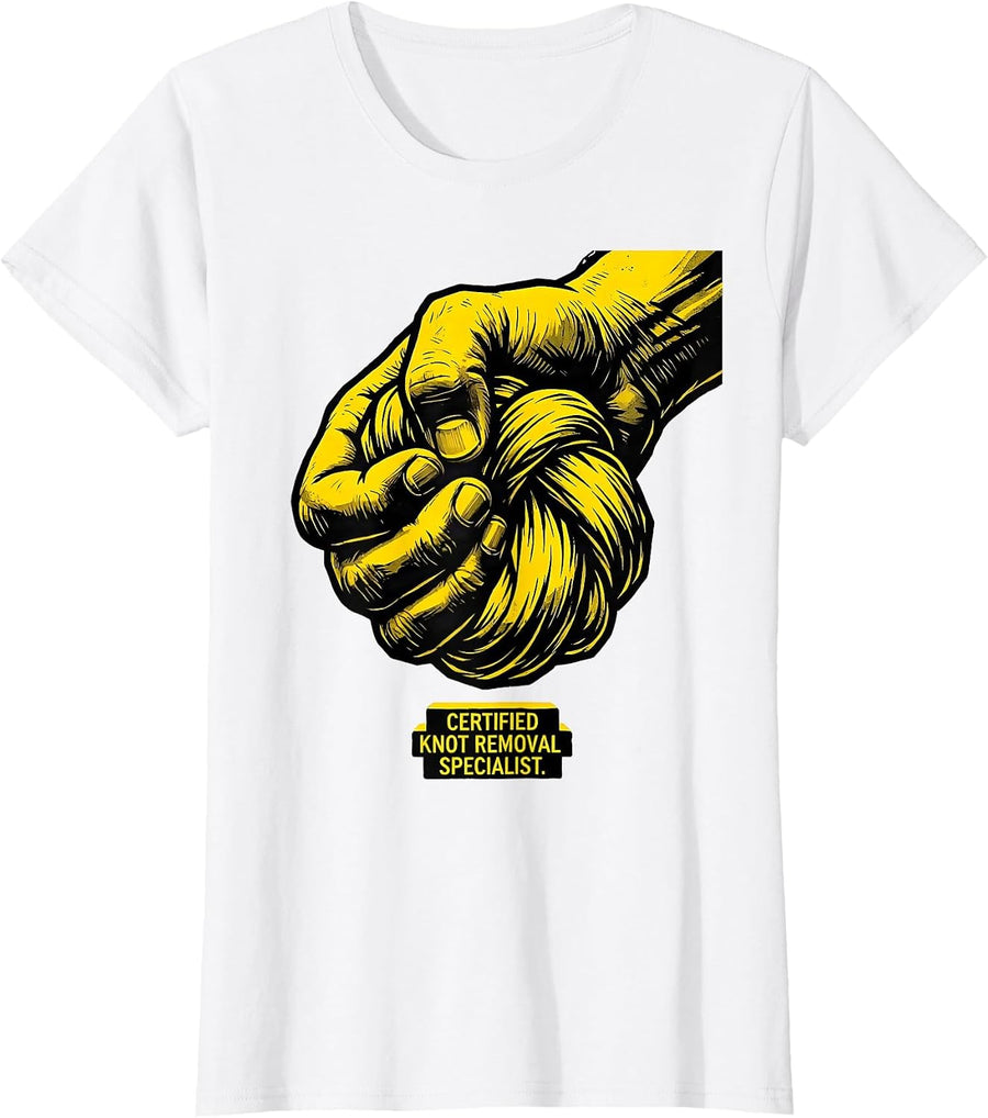 Women's Certified Knot Removal Specialist Funny Physical Therapist T-Shirt - White