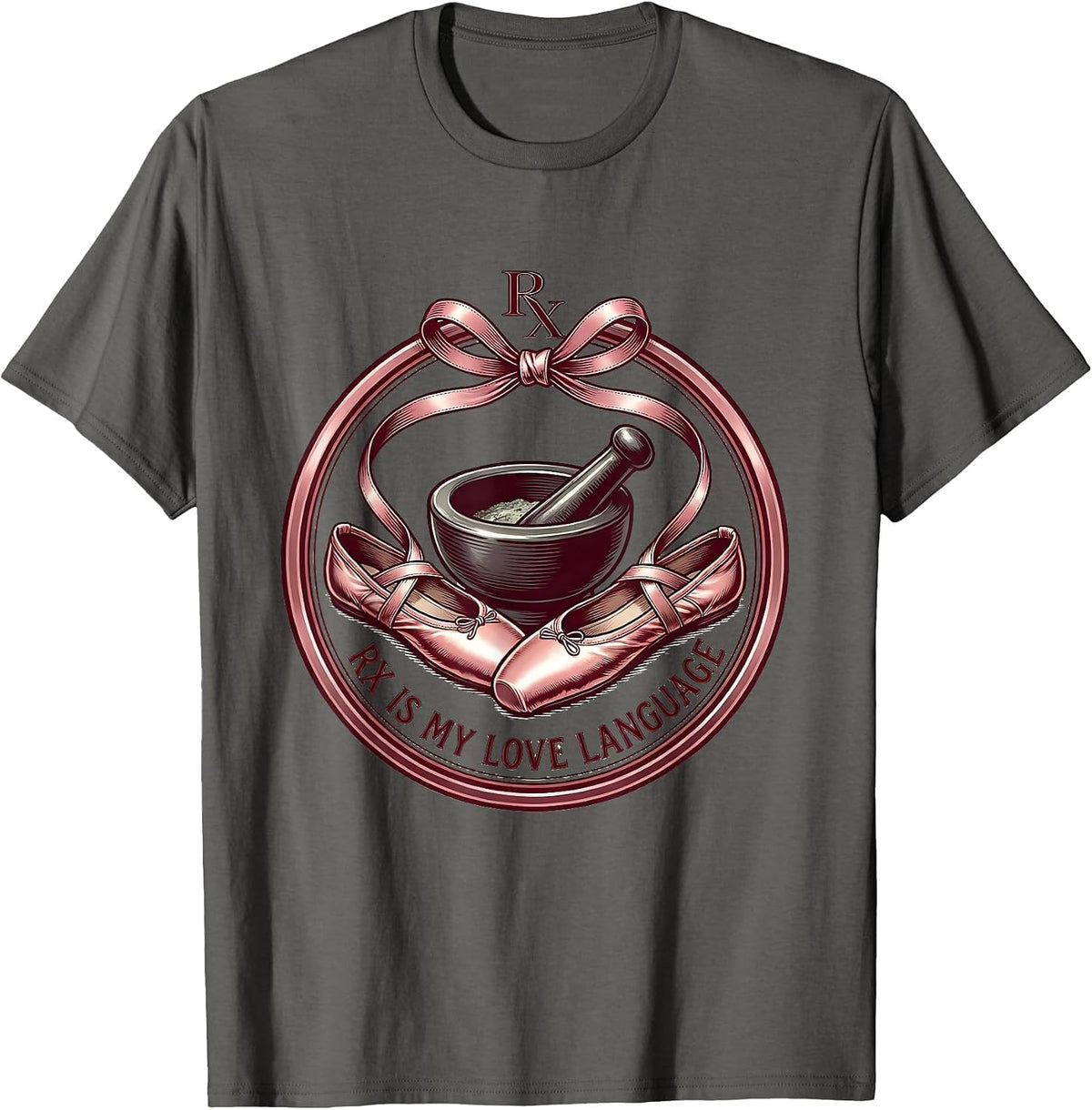 Men's RX Is My Love Language Pharmacy Technician Design T-Shirt - Asphalt Grey