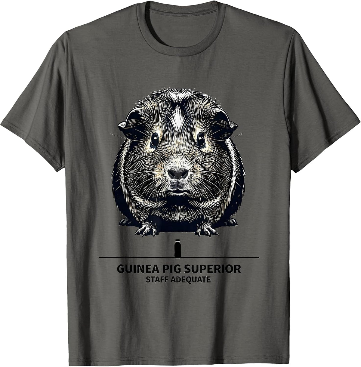 Guinea Pig Superior Staff Adequate Funny Pig Lover Humor T-Shirt - Asphalt Grey
