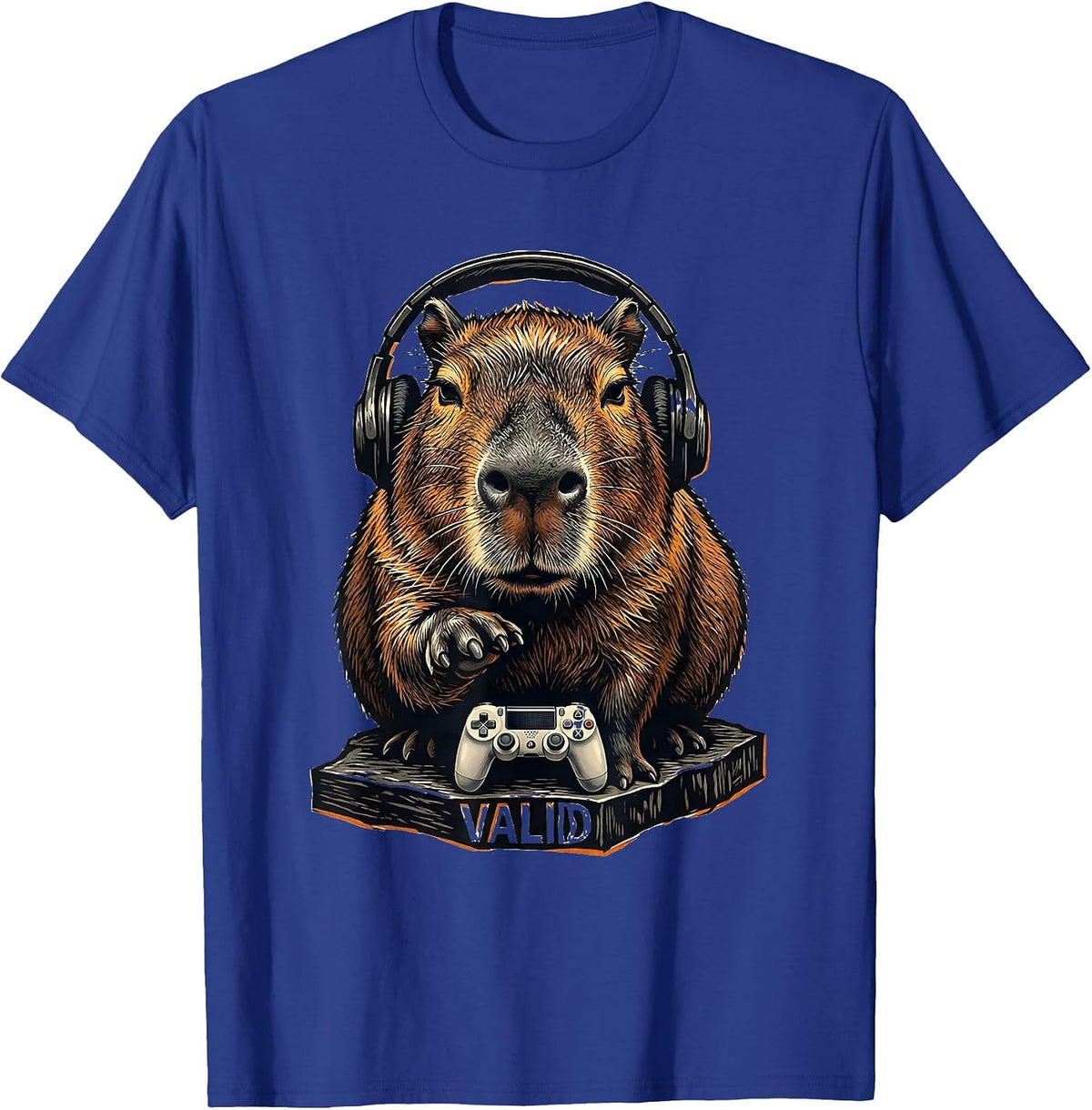 Valid Funny Capybara Gamer Meme Humor Video Games T-Shirt - Royal Blue