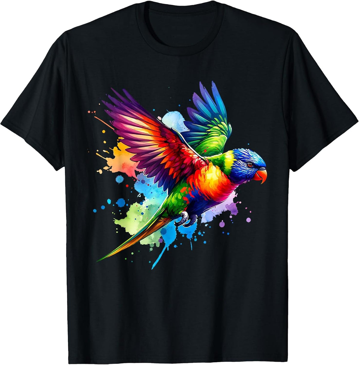 Rainbow Lorikeet T-Shirt - Black