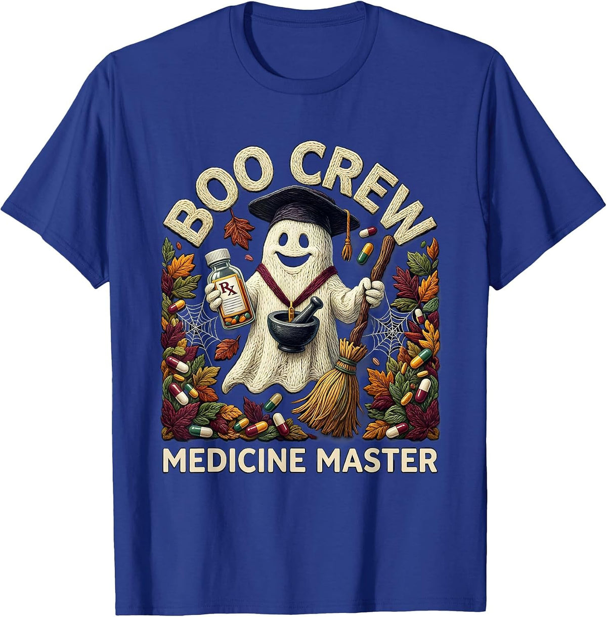 Men's Boo Crew Medicine Master Halloween Design T-Shirt - Royal Blue