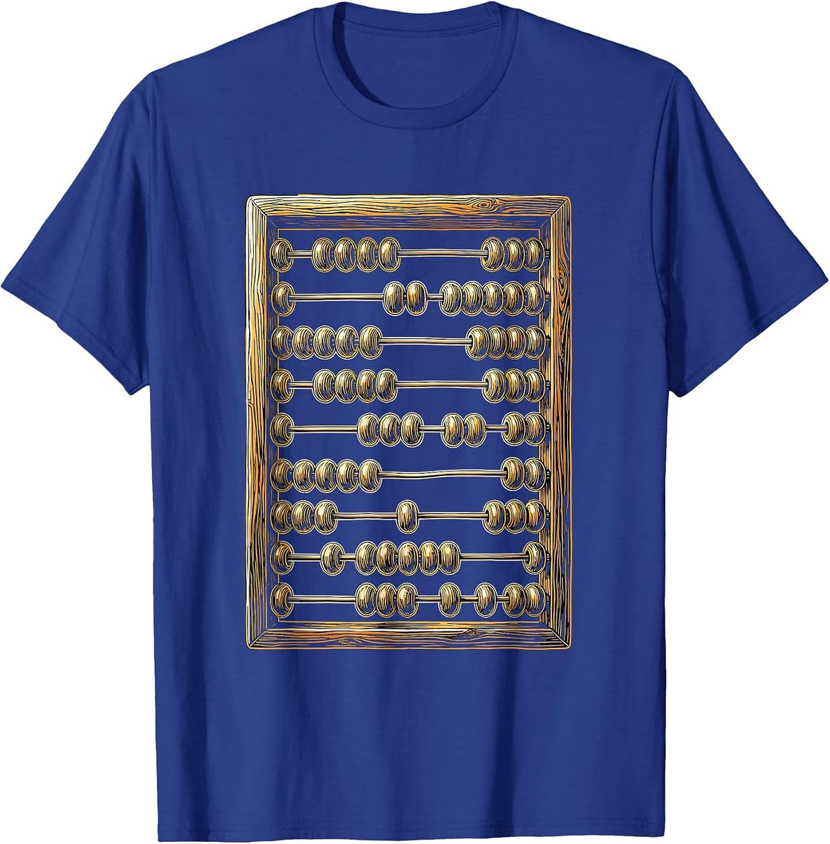 Men's Abacus Glowing Golden Beads Math Teacher Gift T-Shirt - Royal Blue