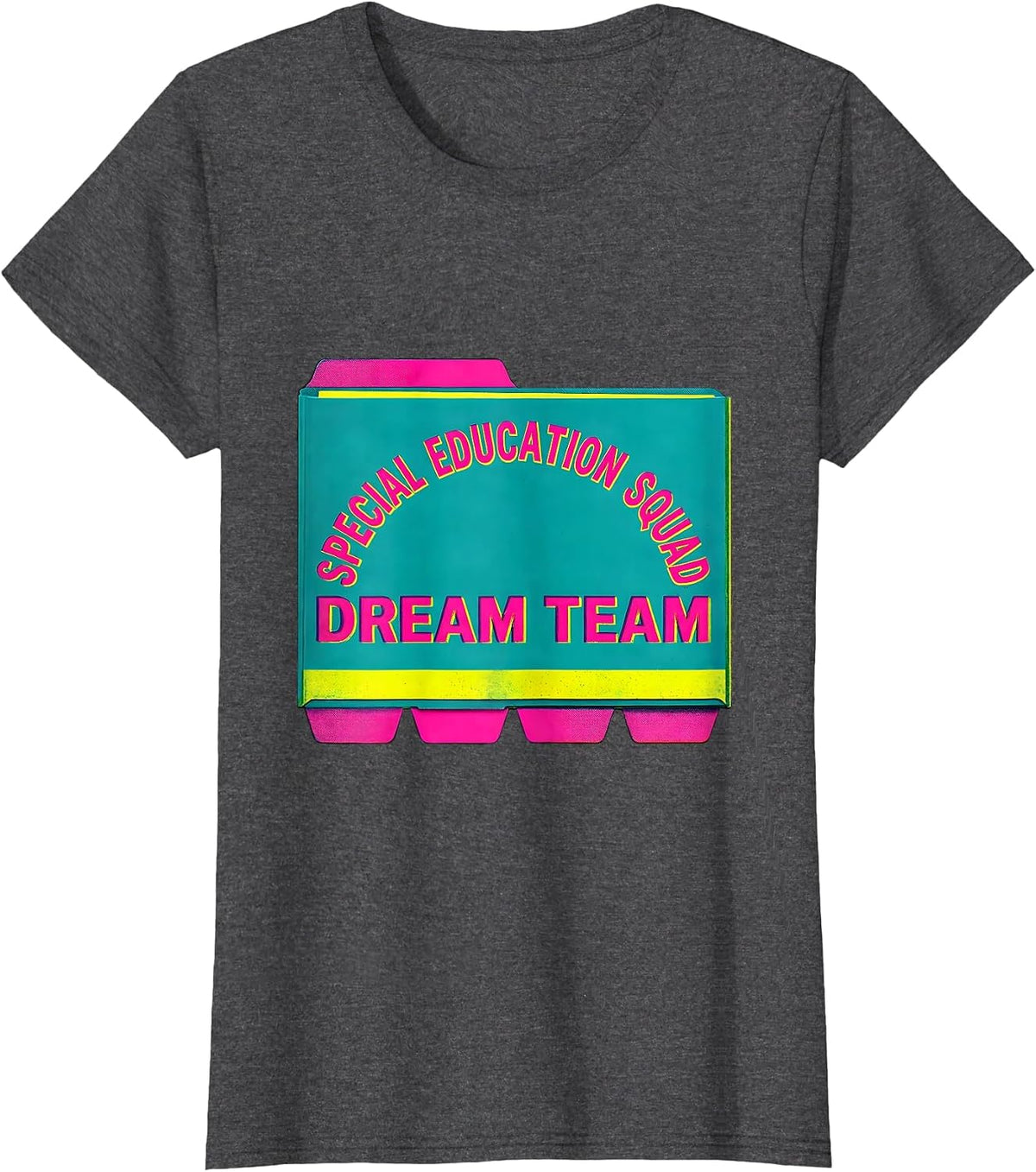 Women's Special Education Squad Dream Team Retro Teacher T-Shirt - Dark Heather Grey