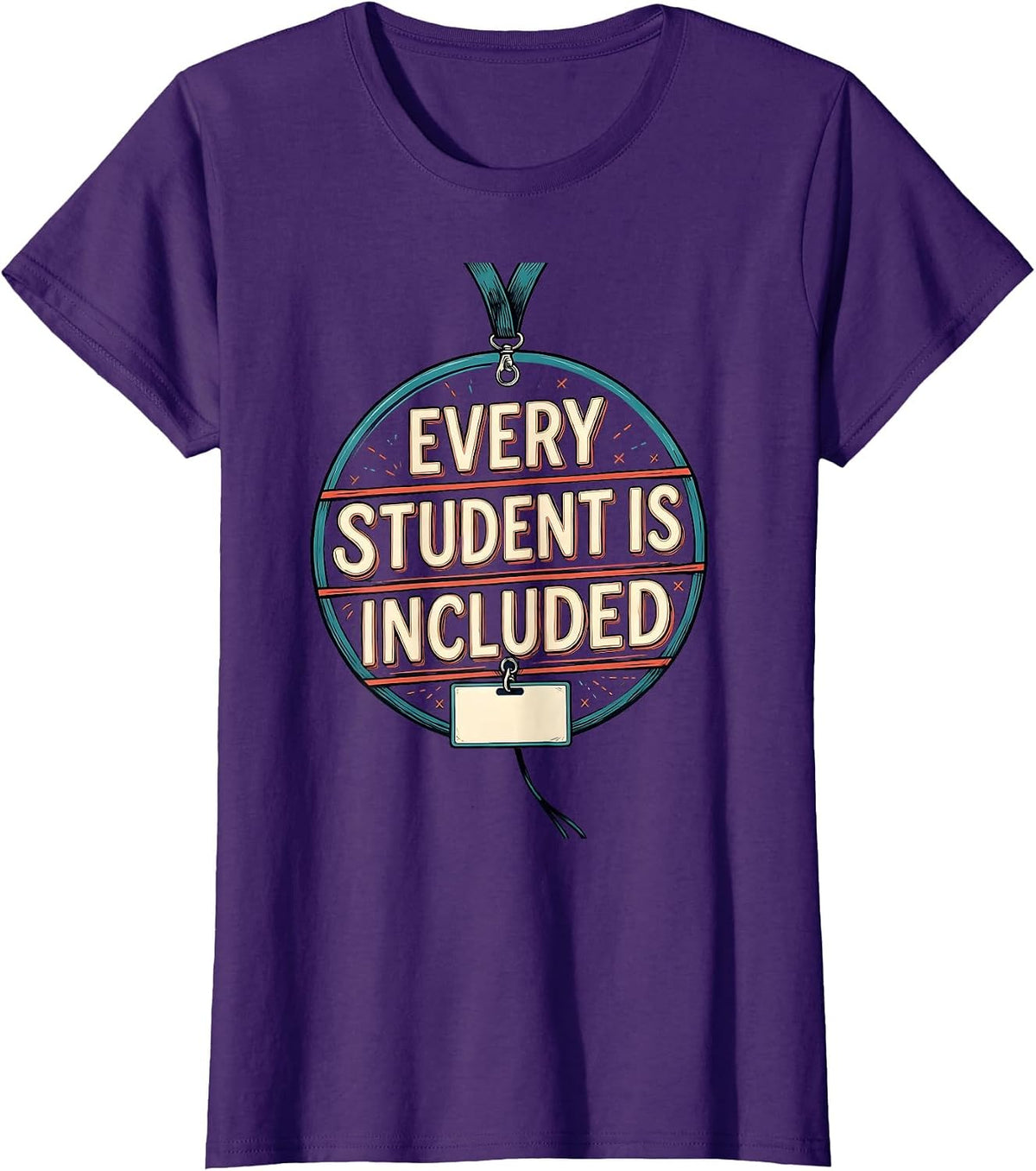 Women's Every Student Is Included Special Education Teacher Autism T-Shirt - Purple