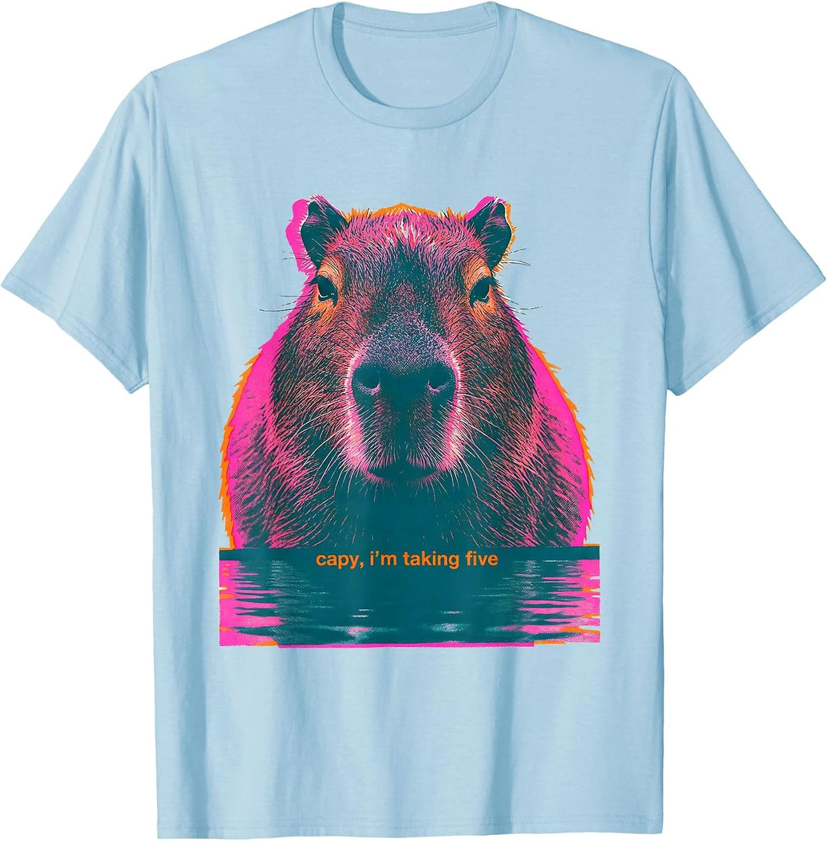 Men's capy, i'm taking five Funny Capybara Animal Lover Meme Humor T-Shirt - Baby Blue