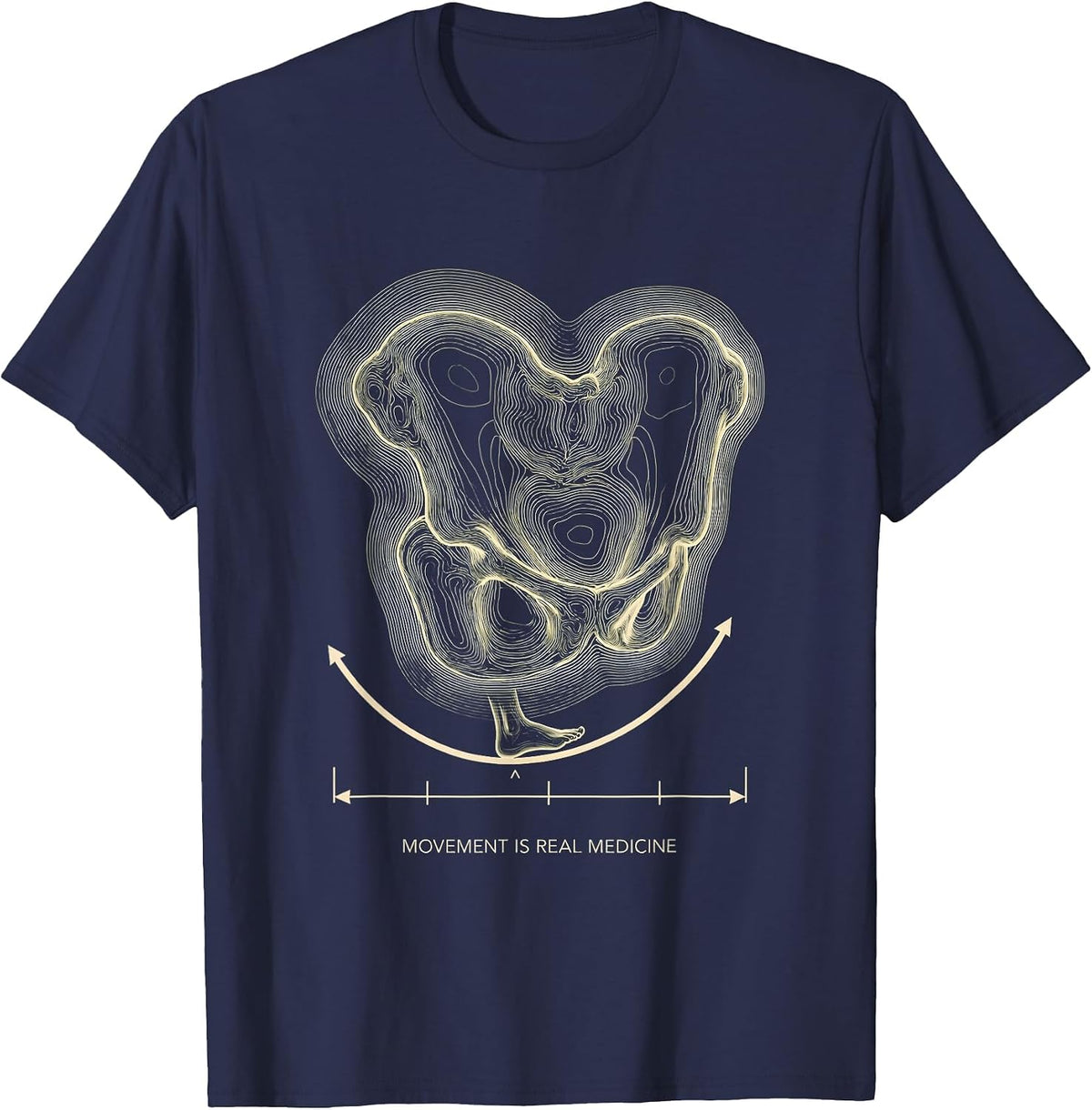 Men's Movement Is Real Medicine Physical Therapy PT Therapist T-Shirt - Navy Blue