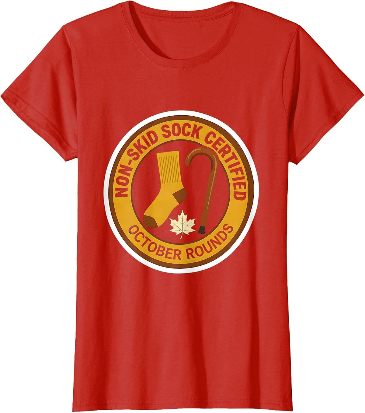 Non-Skid Sock Certified, October Rounds Nurse T-Shirt - Red