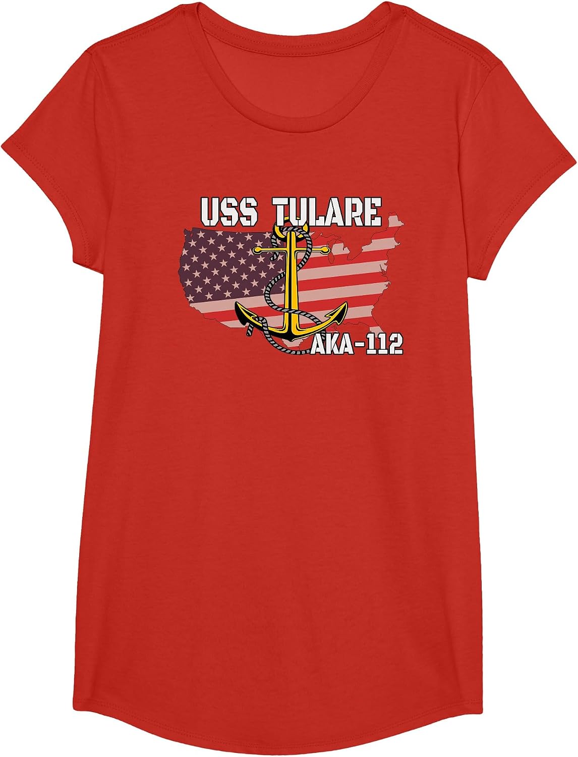 USS Tulare AKA-112 Amphibious Cargo Ship Veterans Day Father T-Shirt - Girls Red