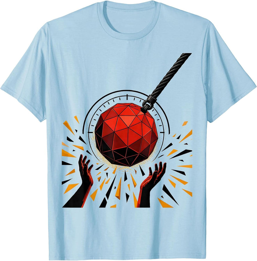 Men's Countdown Sphere Ball Drop Dirty Humor Party T-Shirt - Baby Blue