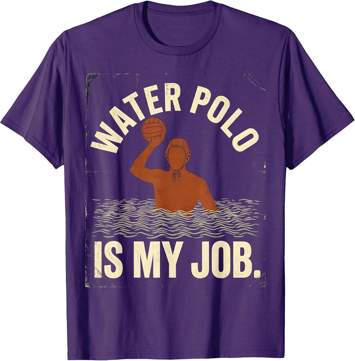 Water Polo Is My Job Vintage Funny Water Polo Player Gift T-Shirt - Purple