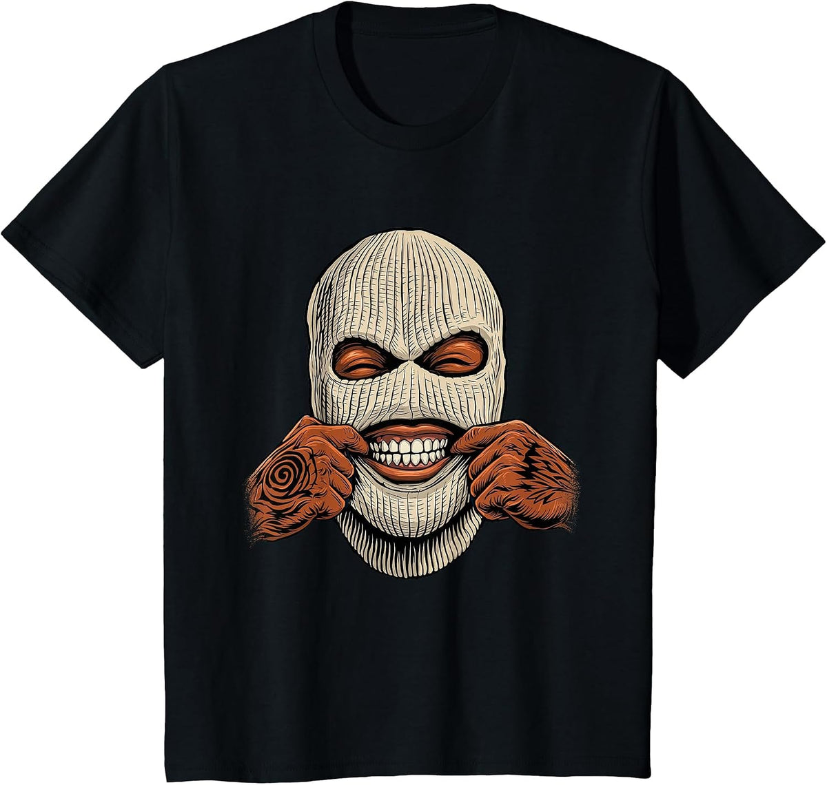 Gangster Ski Mask - 80s 90s Old School Hip Hop T-Shirt - Black