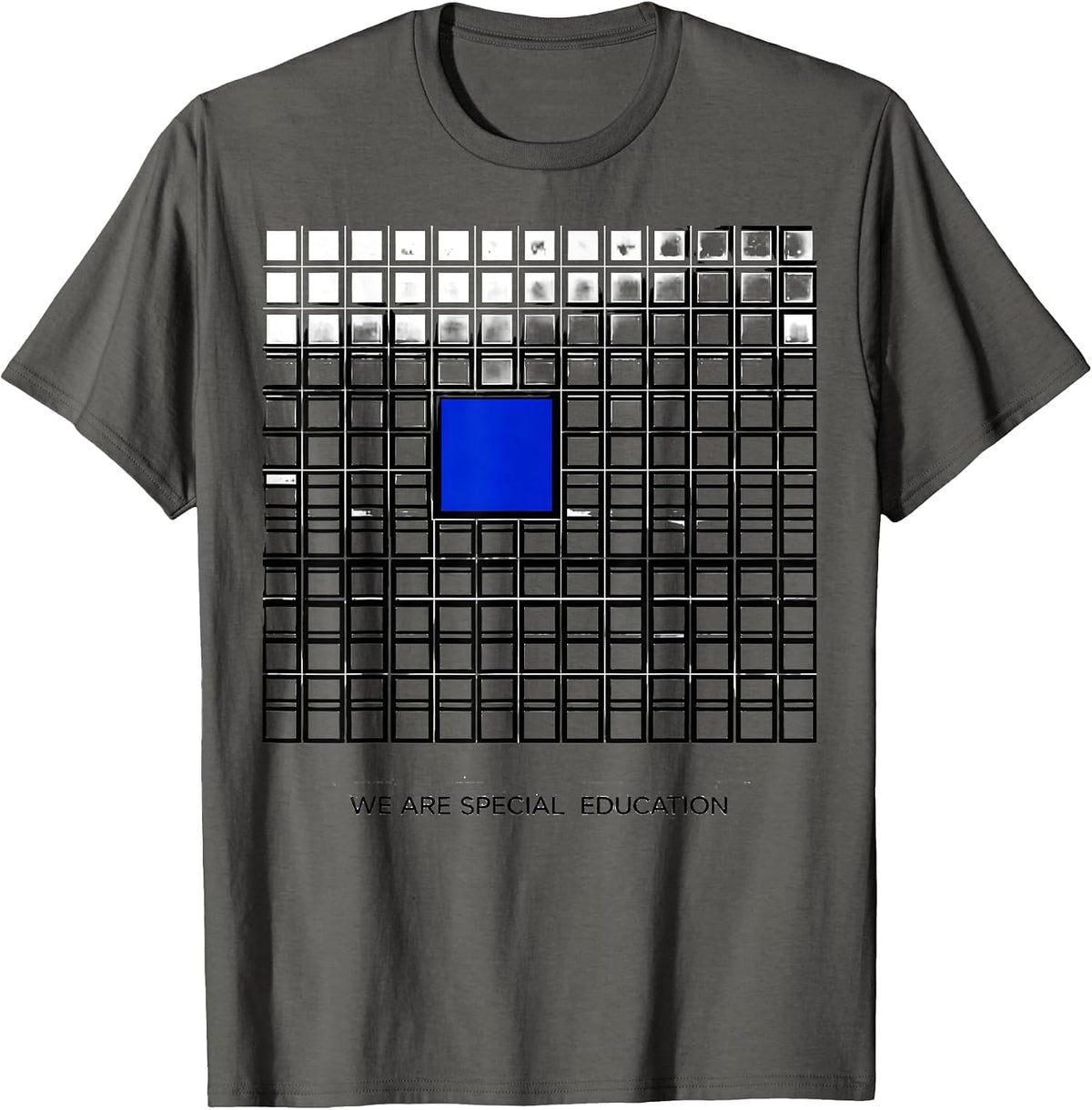 We Are Special Education Geometric Teacher Awareness Gift T-Shirt - Asphalt Grey