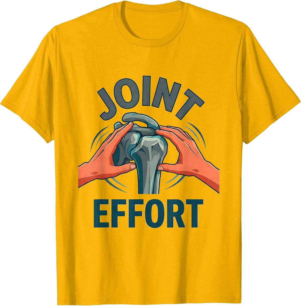 Men's Joint Effort Funny Massage Therapist Chiropractor T-Shirt - Golden Yellow
