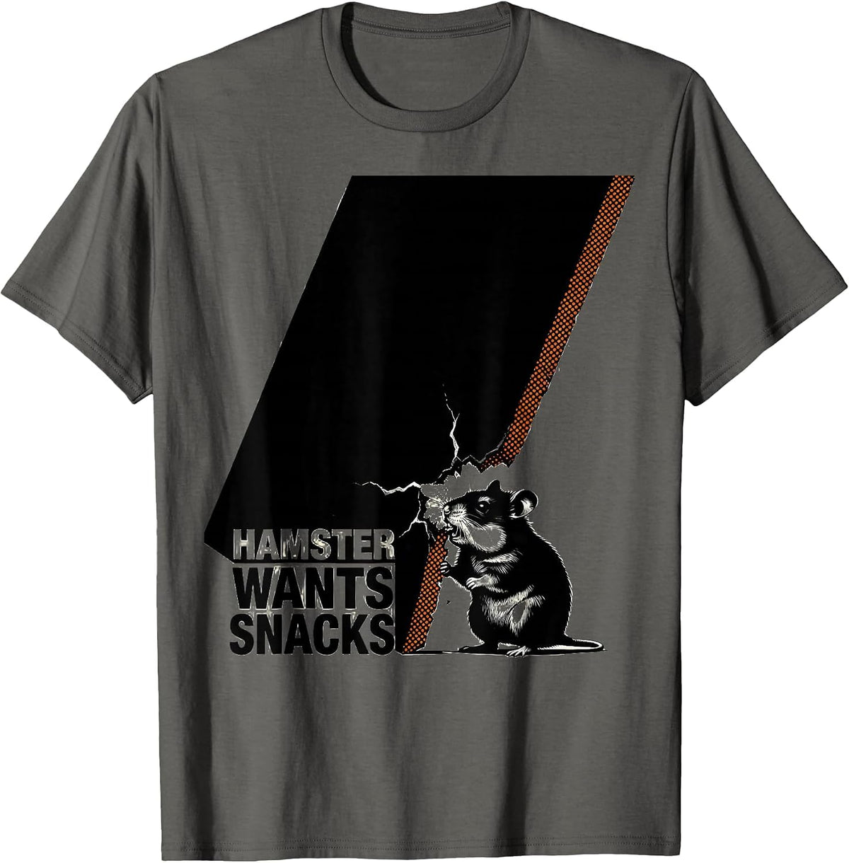 Men's Hamster Wants Snacks Funny Hamster Lover Pet Owner Humor T-Shirt - Asphalt Grey