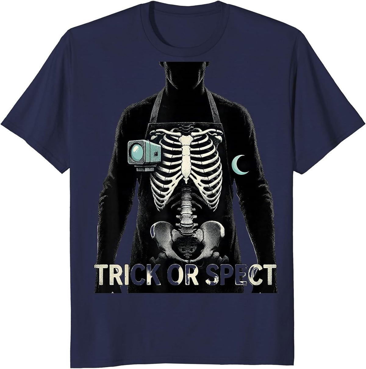 Trick Or SPECT Funny Radiology Tech Halloween Workplace T-Shirt - Navy Blue
