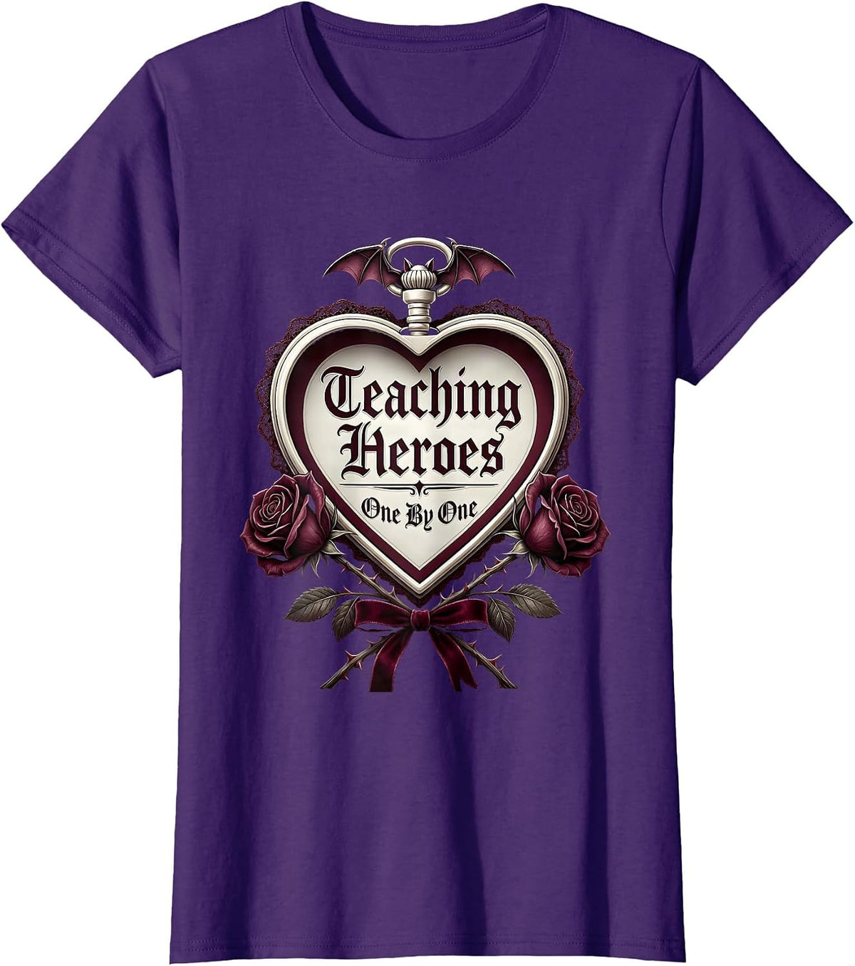 Women's Teaching Heroes One By One Special Education Tee T-Shirt - Purple