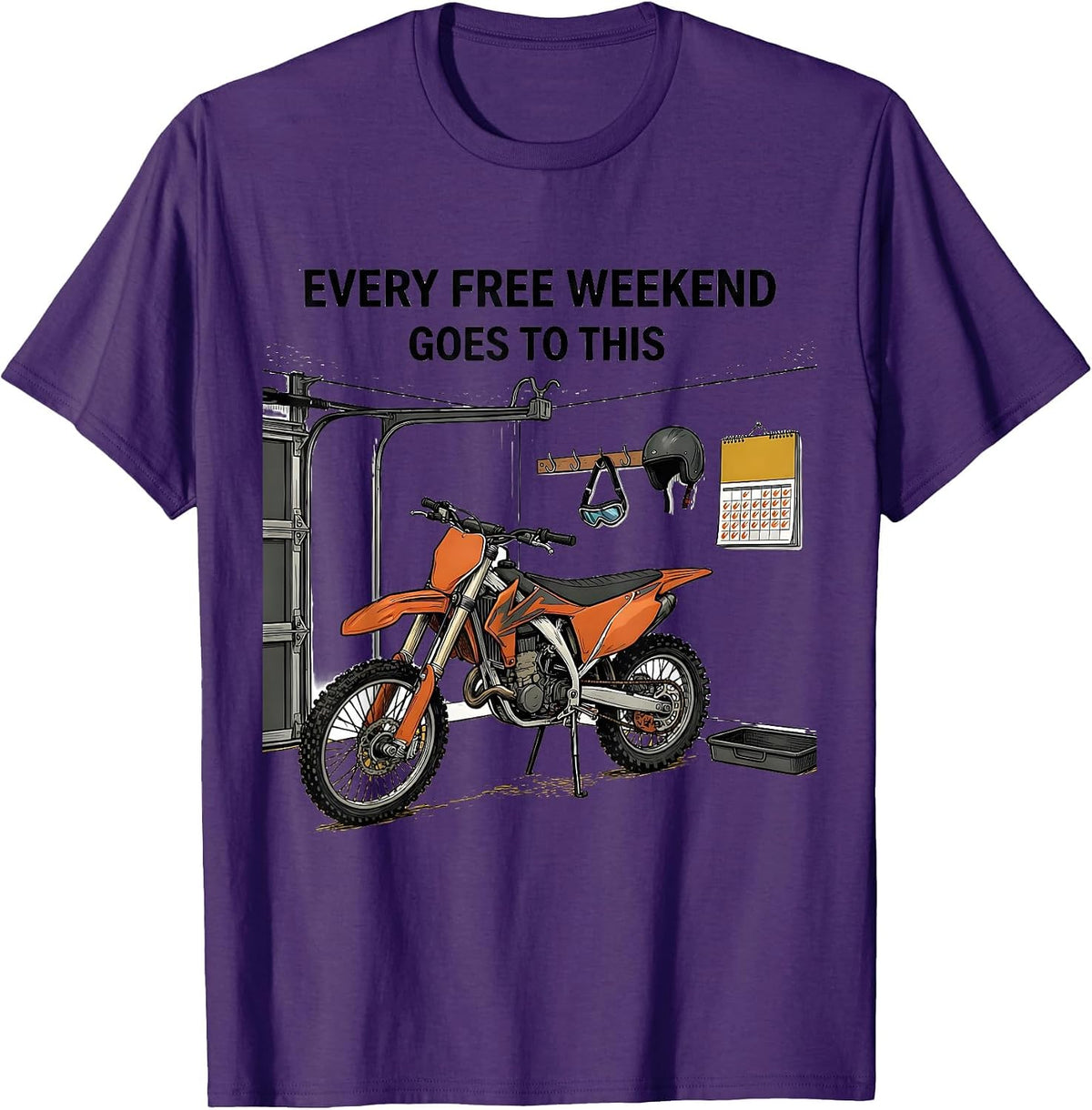 Every Free Weekend Goes To This Funny Dirt Bike Biker Gift T-Shirt - Purple