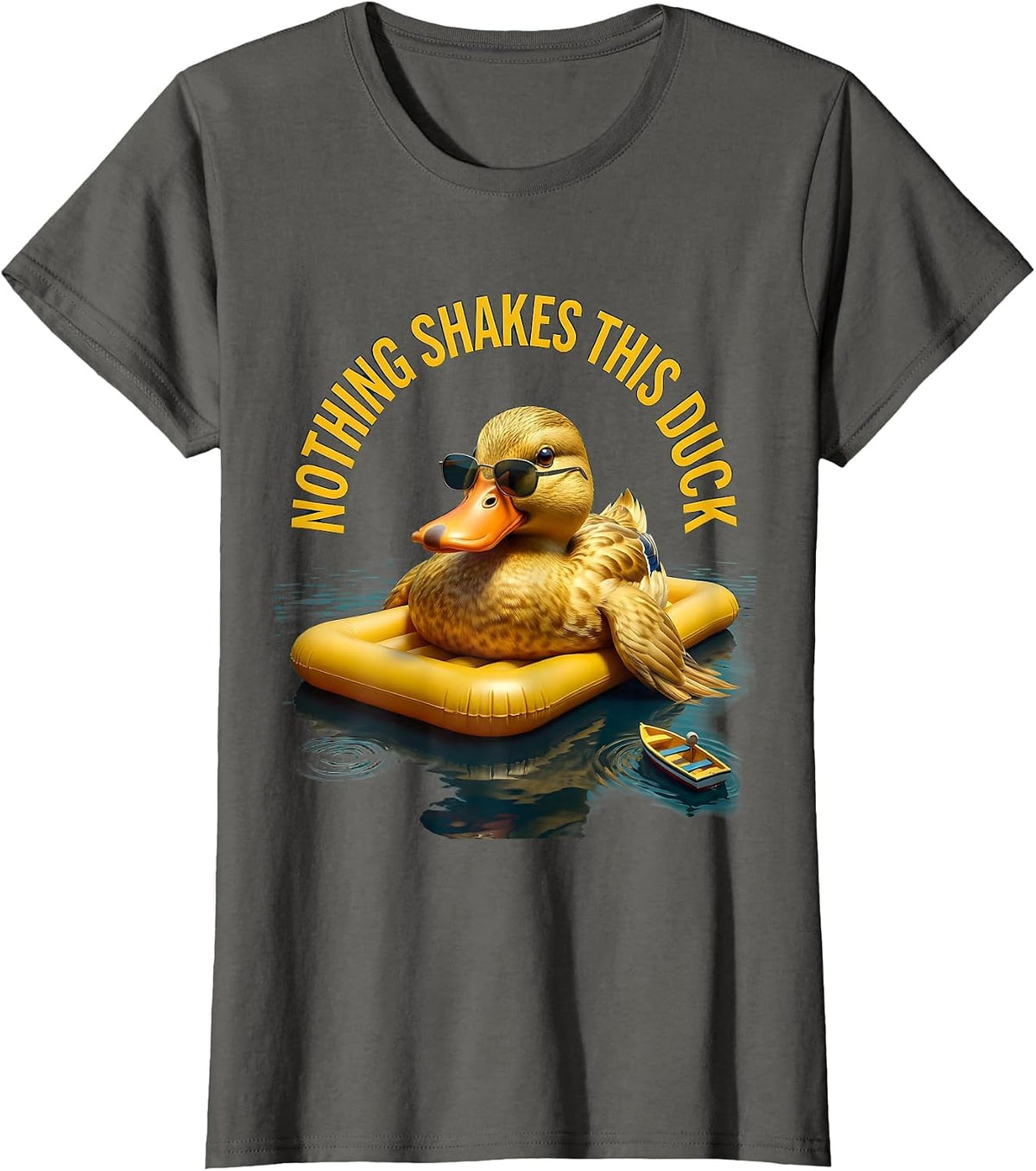 Women's Nothing Shakes This Duck Funny Duck Sunglasses Novelty Gift T-Shirt - Asphalt Grey
