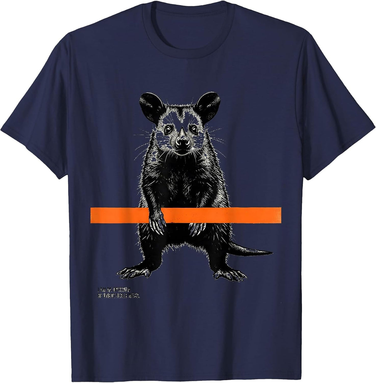Men's I Am An Opossum Of Unbothered Mess Funny Animal Meme Gift T-Shirt - Navy Blue