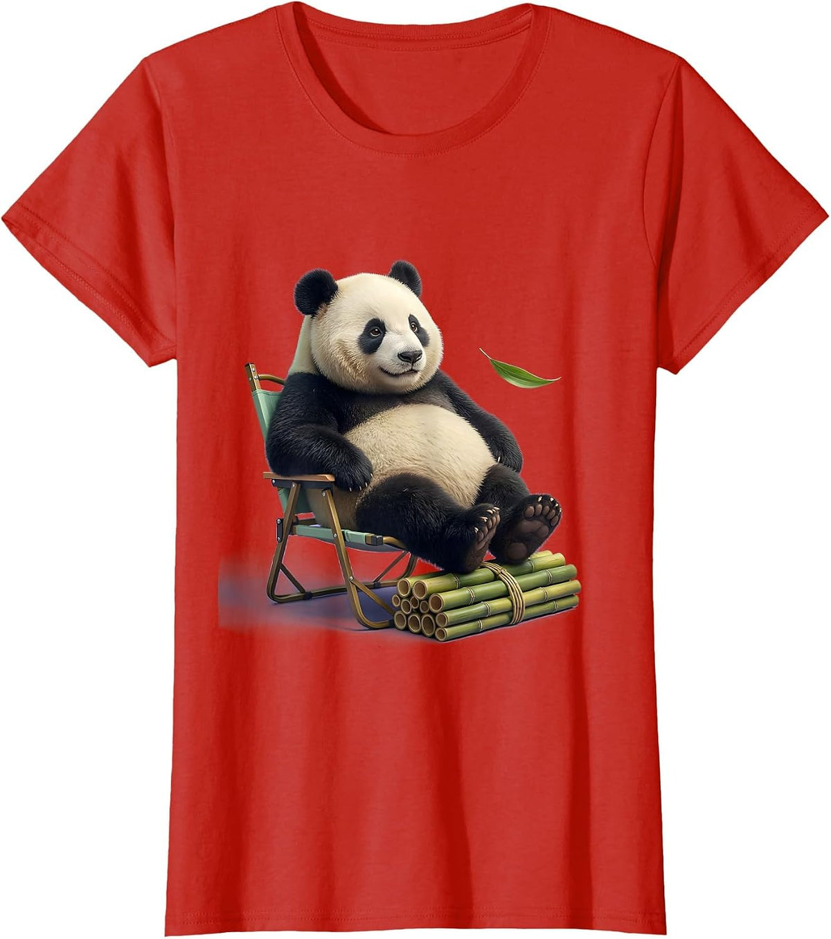 Panda Lounging Cute Kawaii Animal Lover Gift T-Shirt - Red