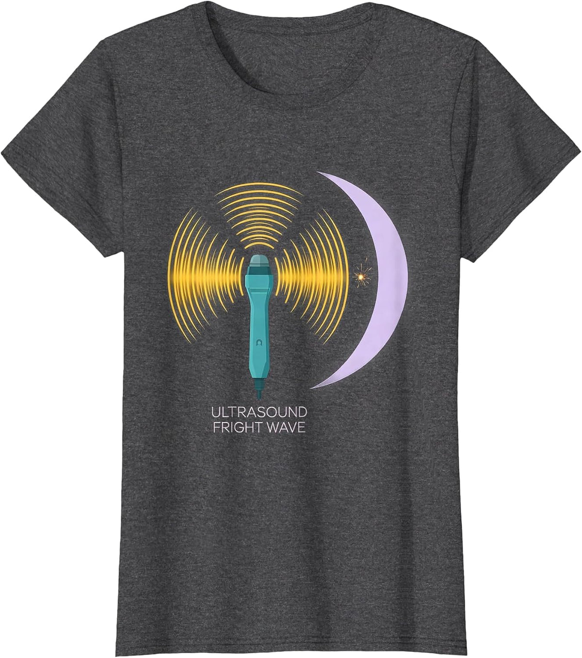 Women's Ultrasound Fright Wave Funny Radiology Tech Halloween T-Shirt - Dark Heather Grey