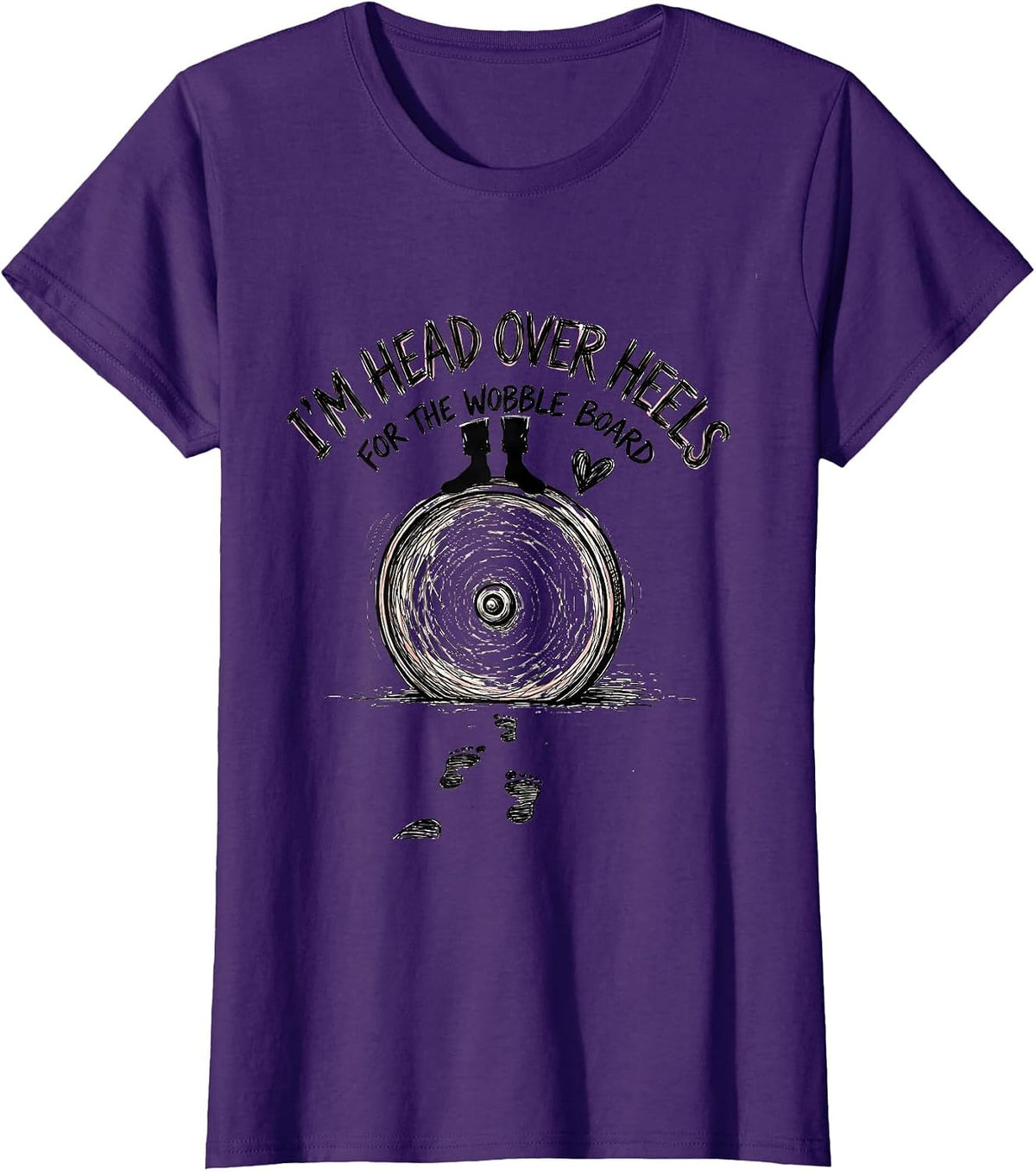 Women's I'm Head Over Heels For The Wobble Board Physical Therapy T-Shirt - Purple