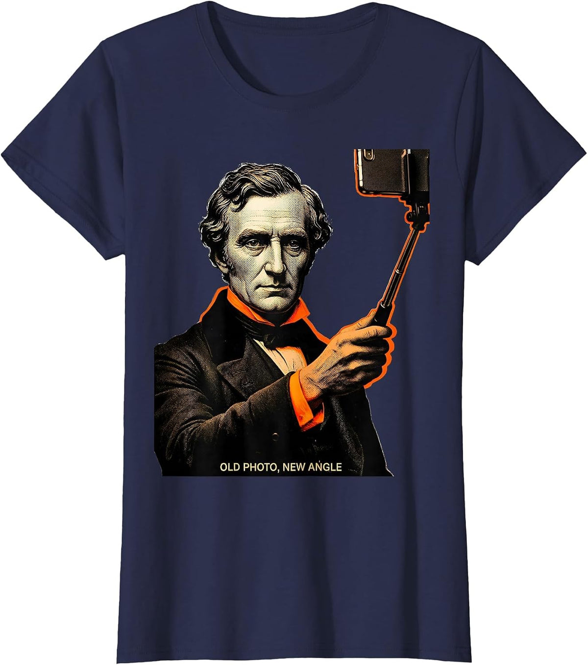 Women's Old Photo New Angle Funny Artist Painter Art Student Humor T-Shirt - Navy Blue