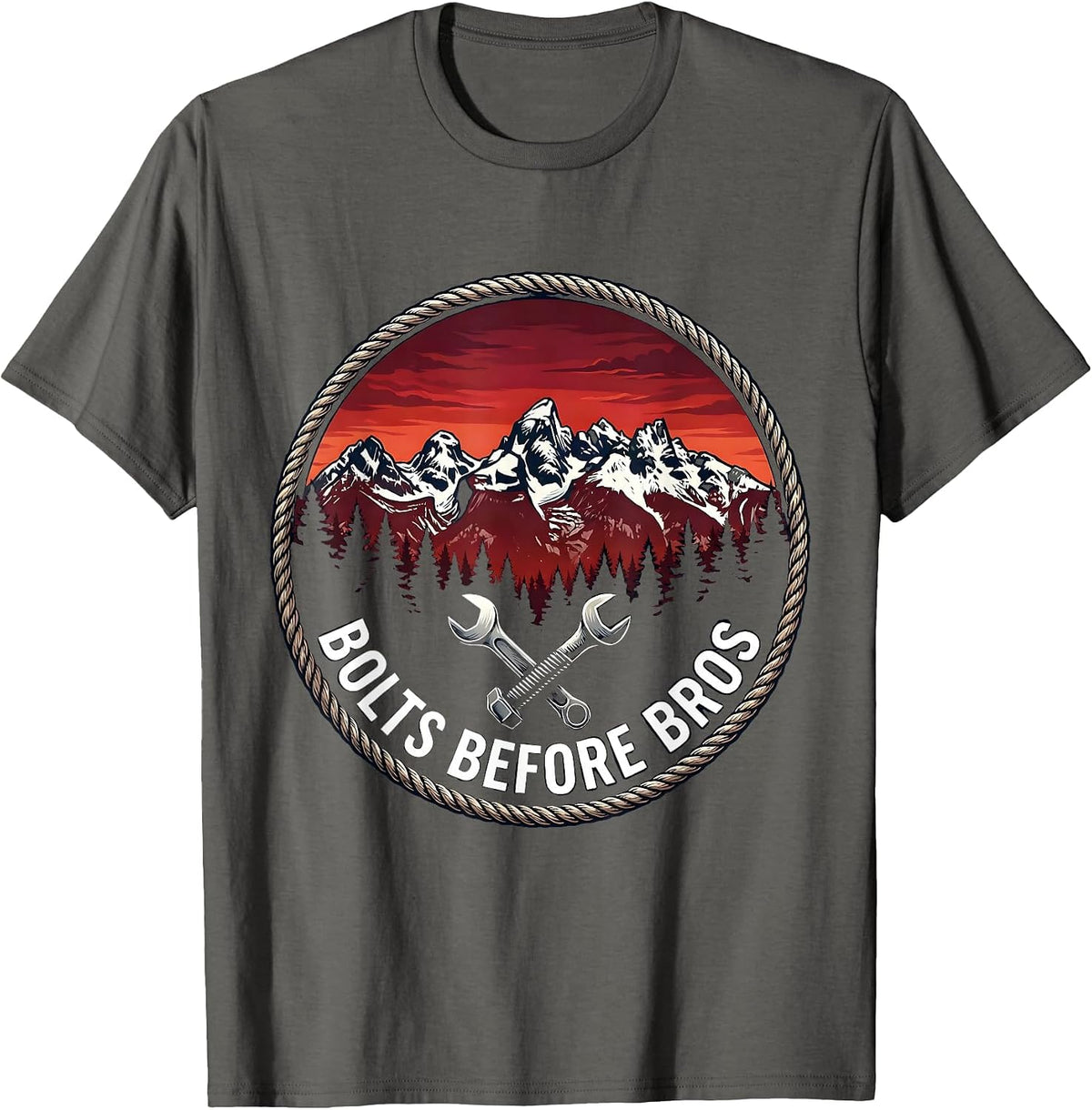 Men's Bolts Before Bros Mechanic Pride Design T-Shirt - Asphalt Grey