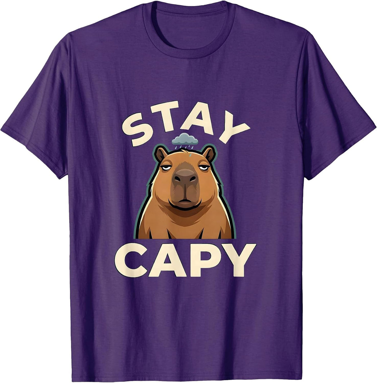 Men's Stay Capy Funny Capybara Meme Animal Lover Gift T-Shirt - Purple