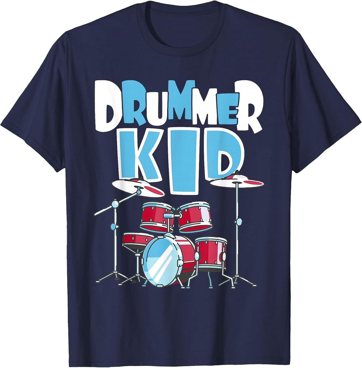 Drummer Kid - Funny Percussionist Drums Musician T-Shirt - Navy Blue