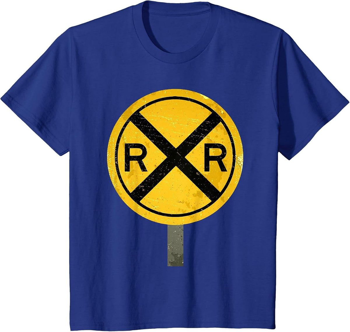 Funny Train Art for Men Boys Kids Crossing Steam Train Lover T-Shirt - Royal Blue