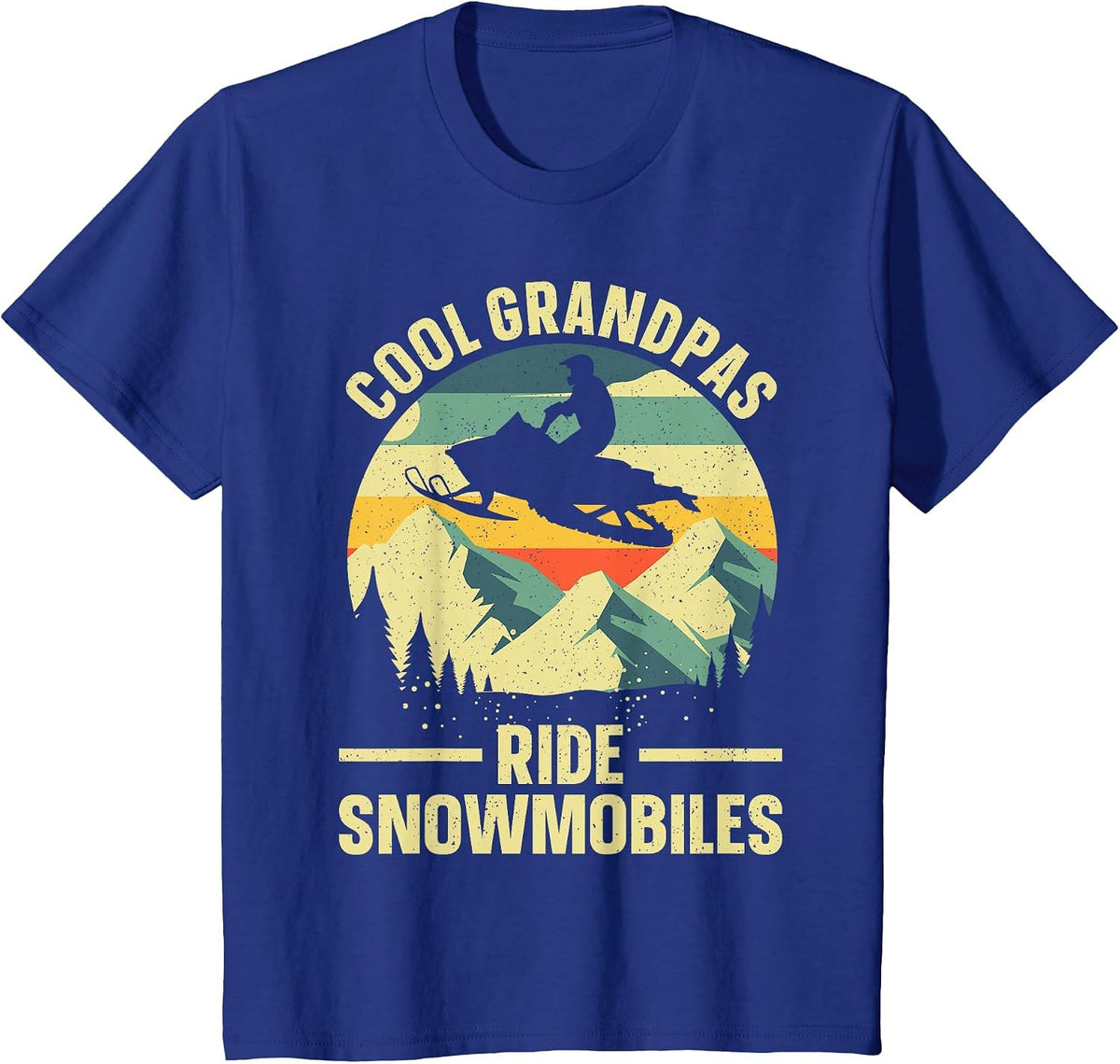 Cool Snowmobile Art for Men Grandpa Snowmobiling Snowmobile T-Shirt - Royal Blue