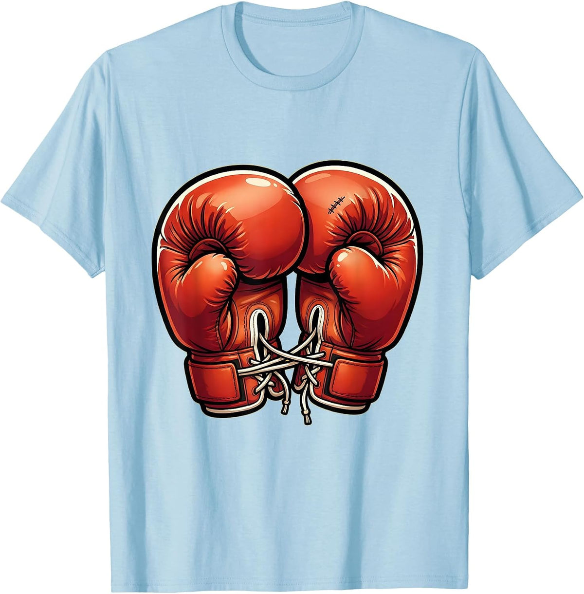 Boxing Gloves Hug Funny Attitude Graphic T-Shirt - Baby Blue