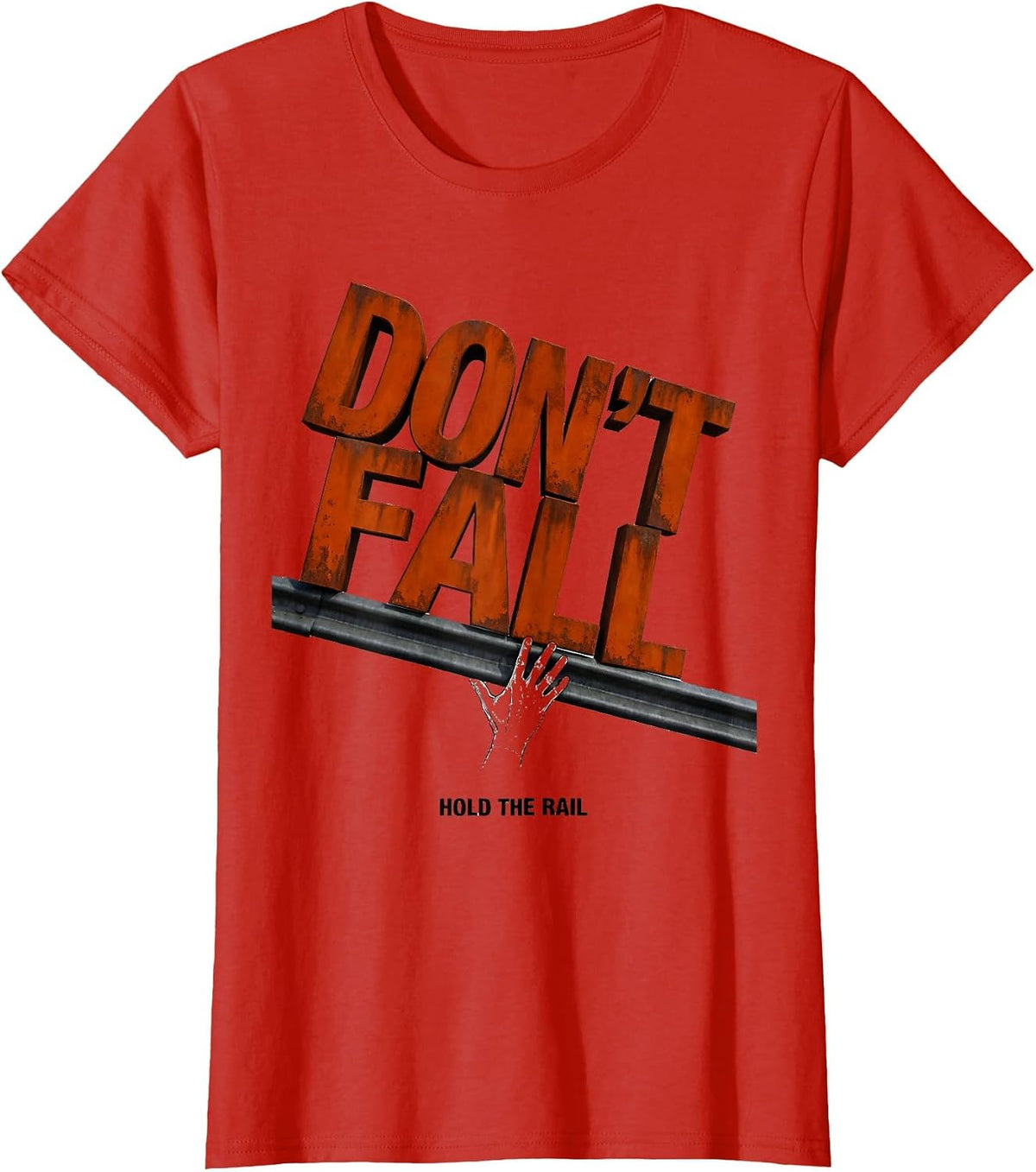 Don't Fall — Hold the Rail Funny Nurse Physical Therapy PT T-Shirt - Red