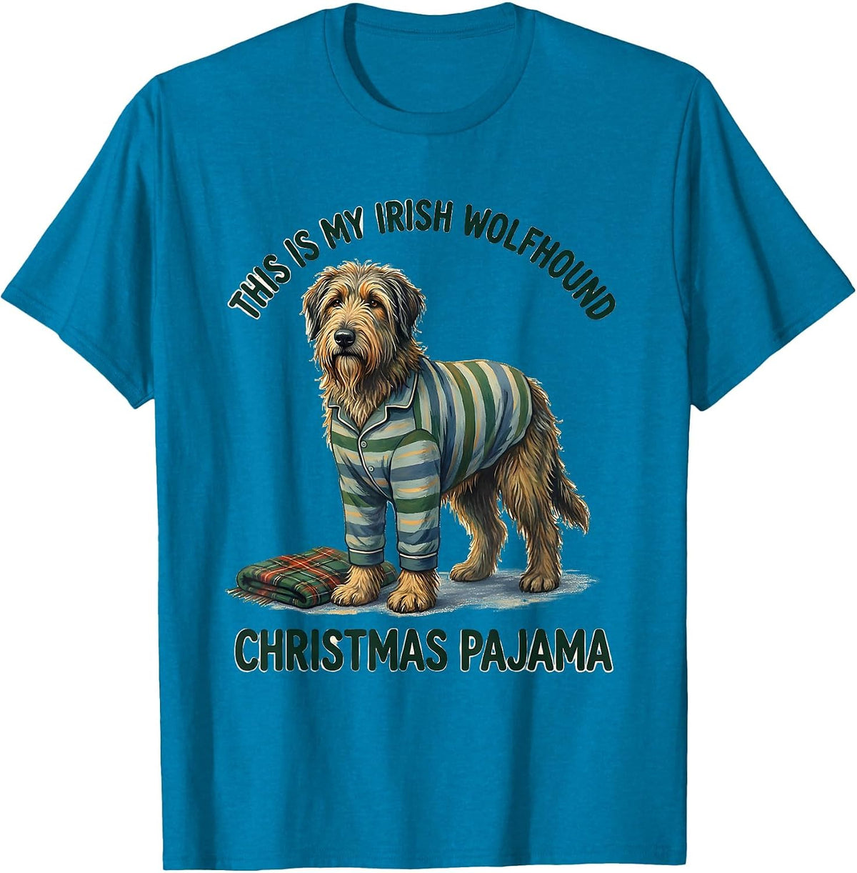 This Is My Irish Wolfhound Christmas Pajama Dog Lover T-Shirt - Sapphire Blue