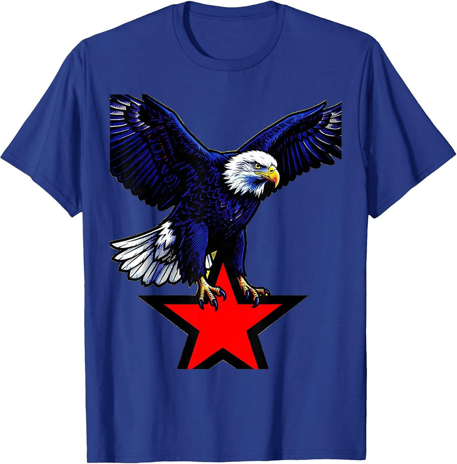 Proud Democrat Bald Eagle Democratic Star T-Shirt - Royal Blue