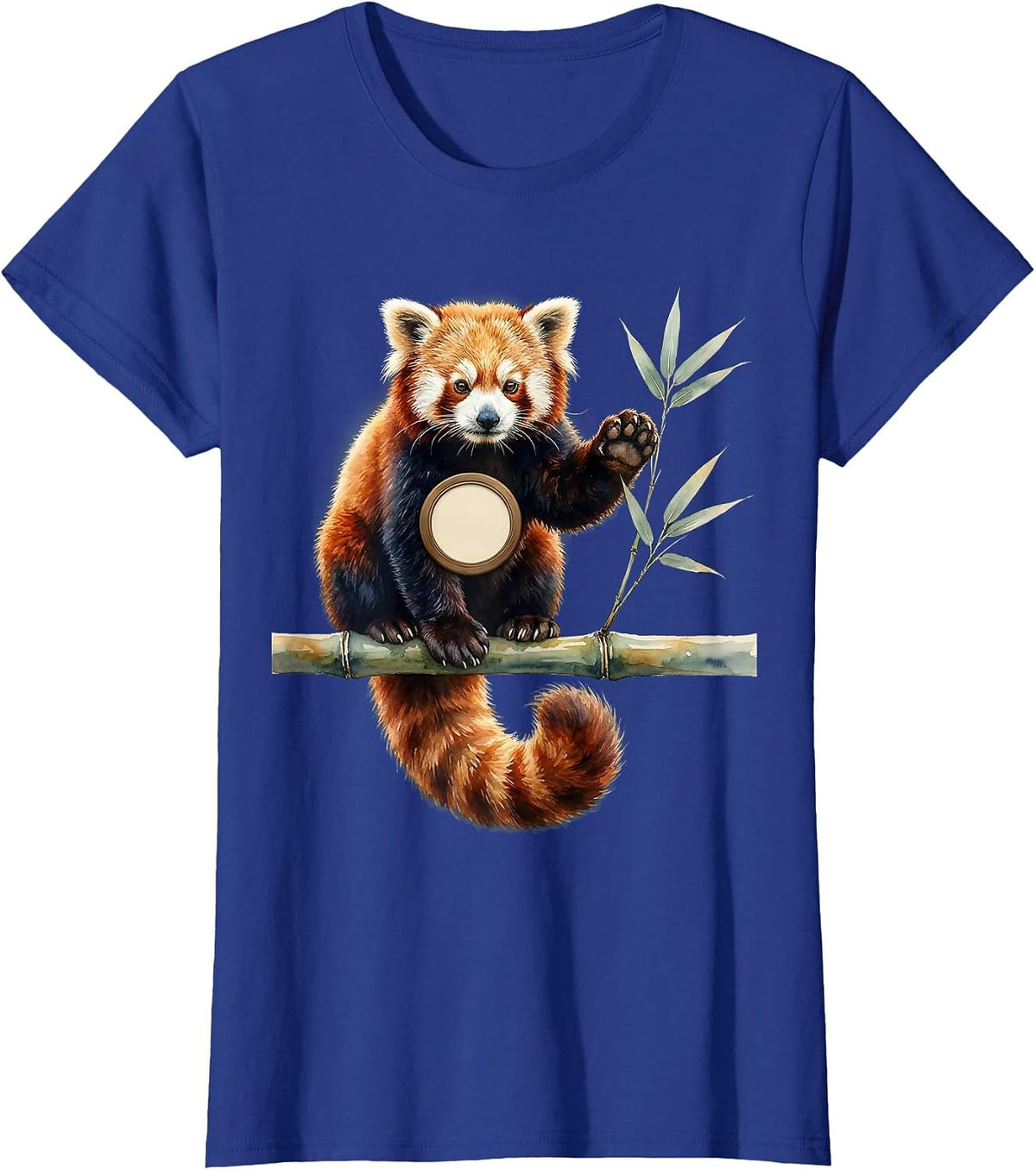 Women's Red Panda Watercolor Zoo Animal Safari Party Costume T-Shirt - Royal Blue