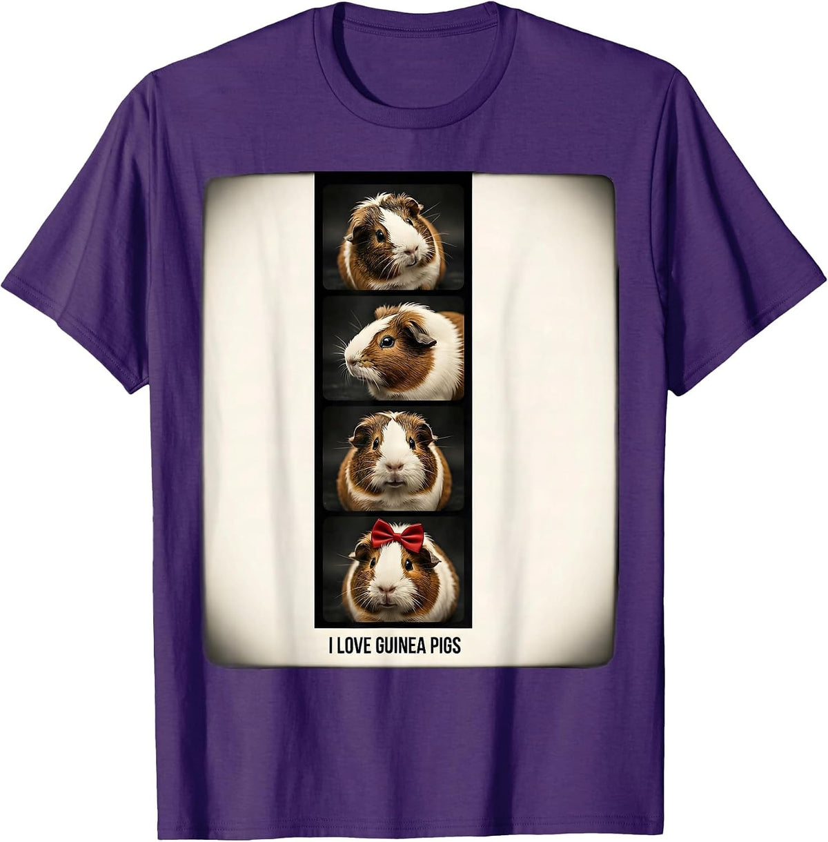 I Love Guinea Pigs Funny Guinea Pig Lover Pet Gift T-Shirt - Purple