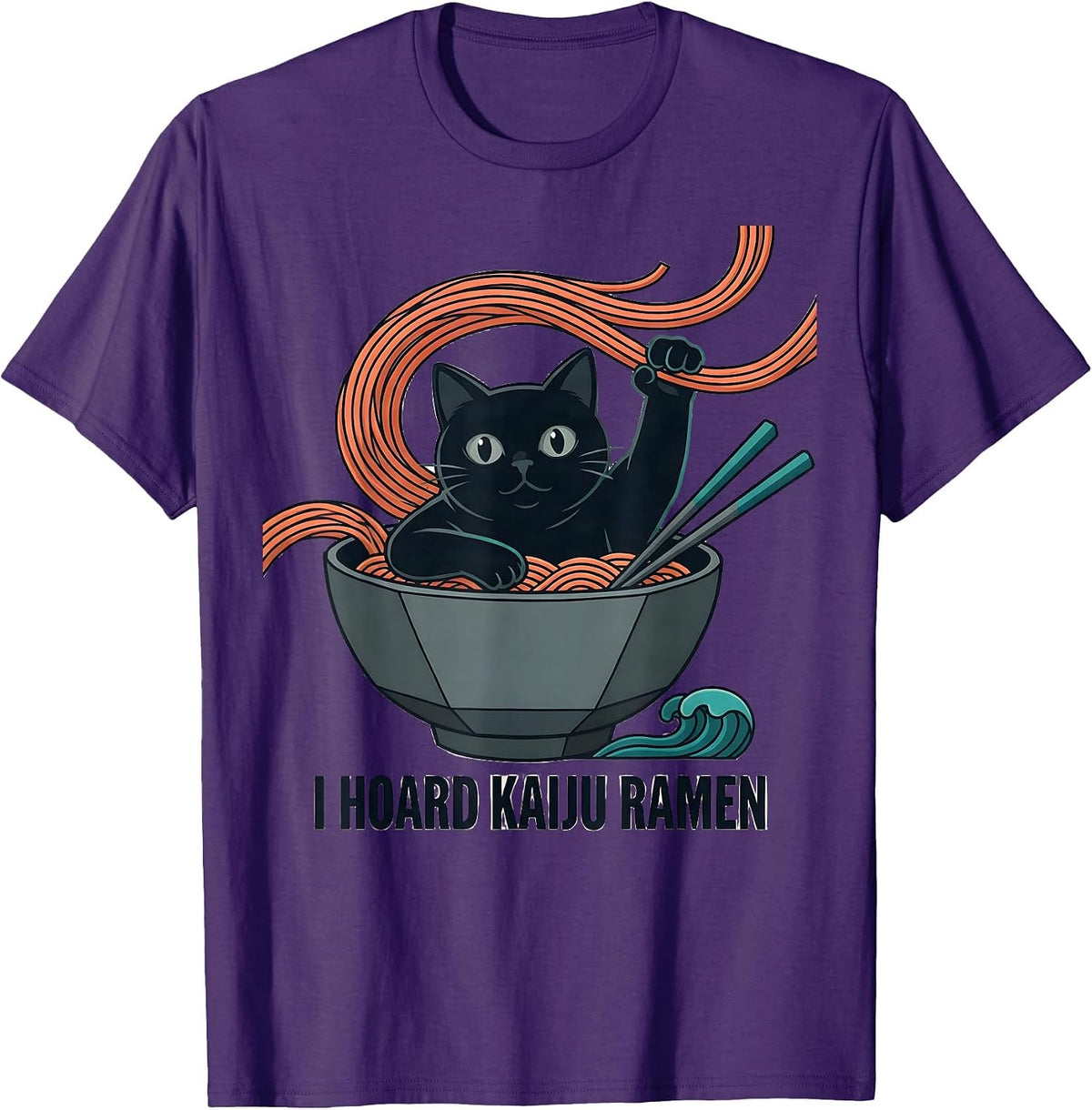 I Hoard Kaiju Ramen Funny Cat Anime Ramen Lover Gift T-Shirt - Purple