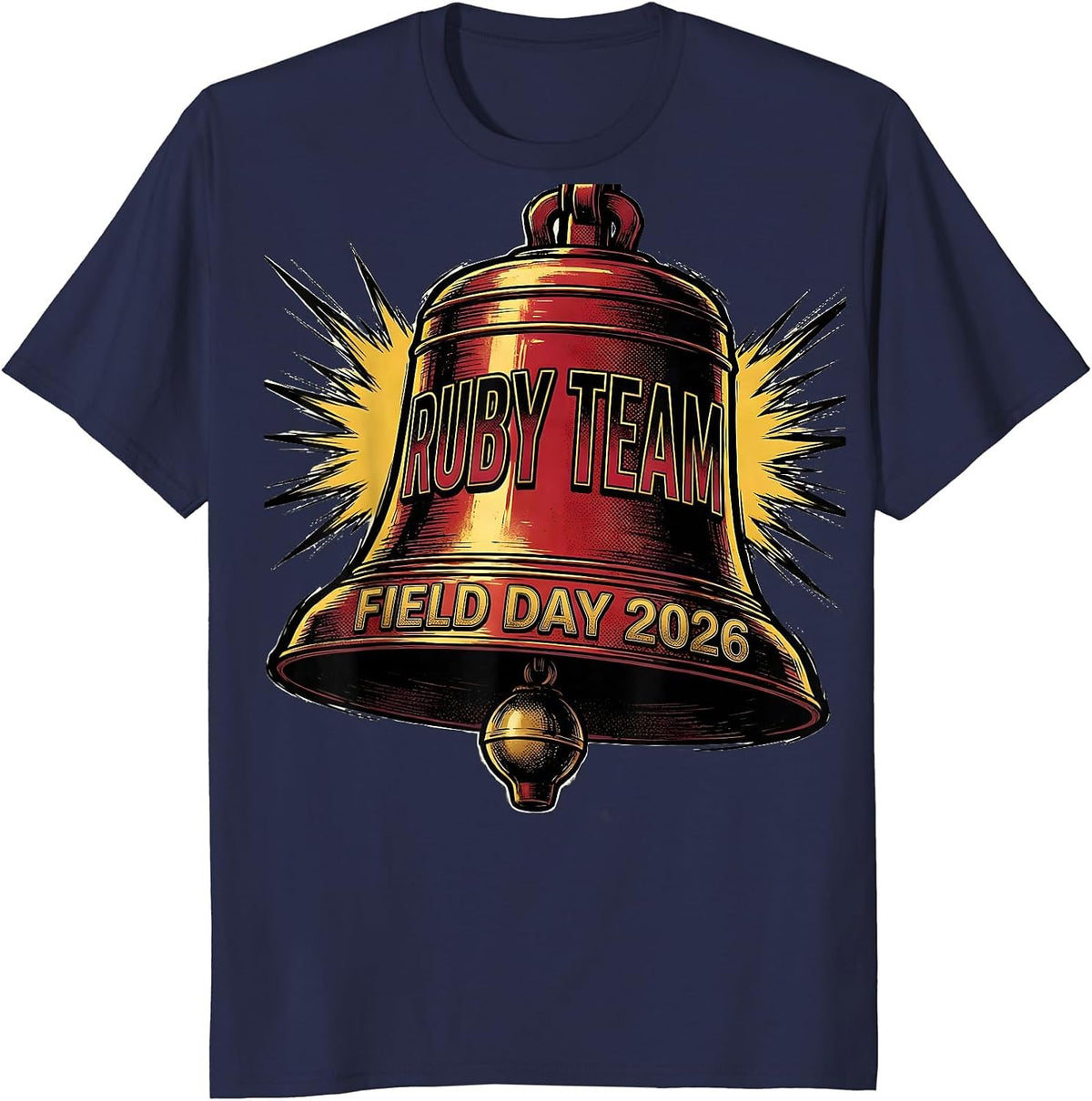 Men's Ruby Team Field Day 2026 Comic Book Teacher Kids T-Shirt - Navy Blue