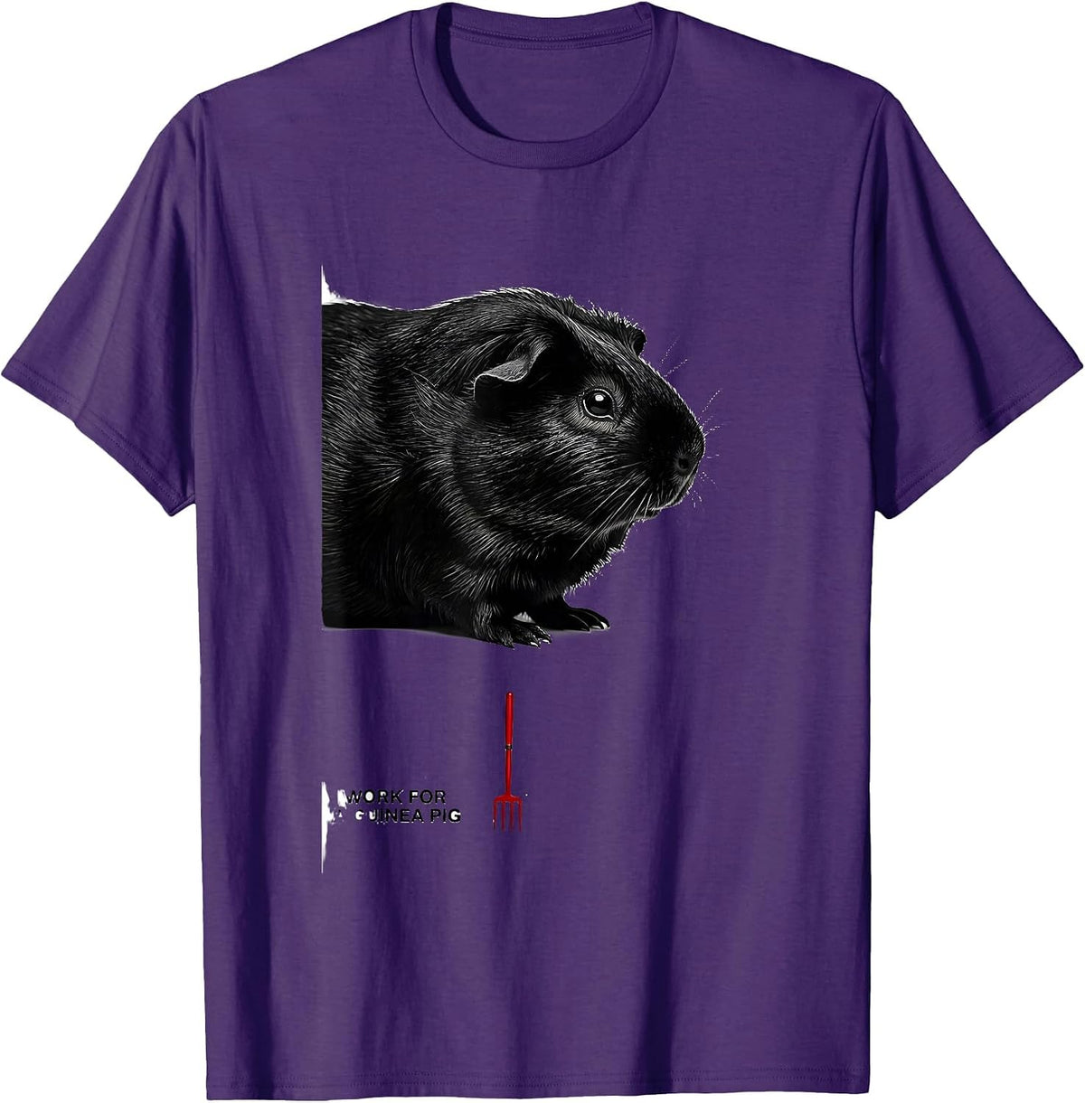 Men's I Work For A Guinea Pig Funny Pet Lover Cavy Owner T-Shirt - Purple