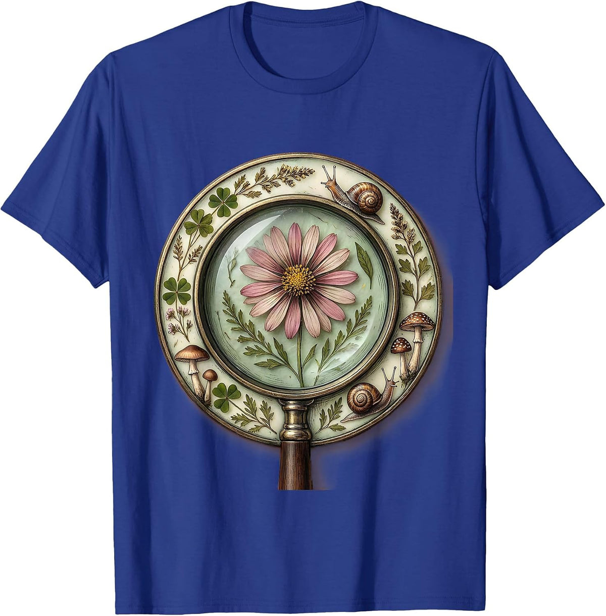 Special Education Teacher Magnifying Glass Flower T-Shirt - Royal Blue