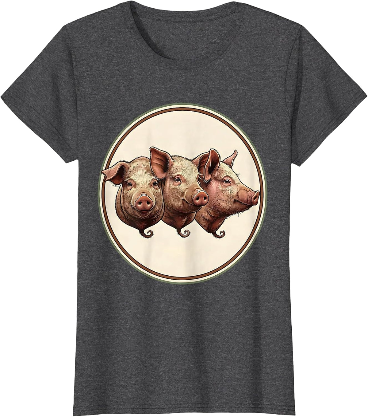 Women's Sealed Pig Badge Guinea Pig Lover Funny Pet Humor T-Shirt - Dark Heather Grey