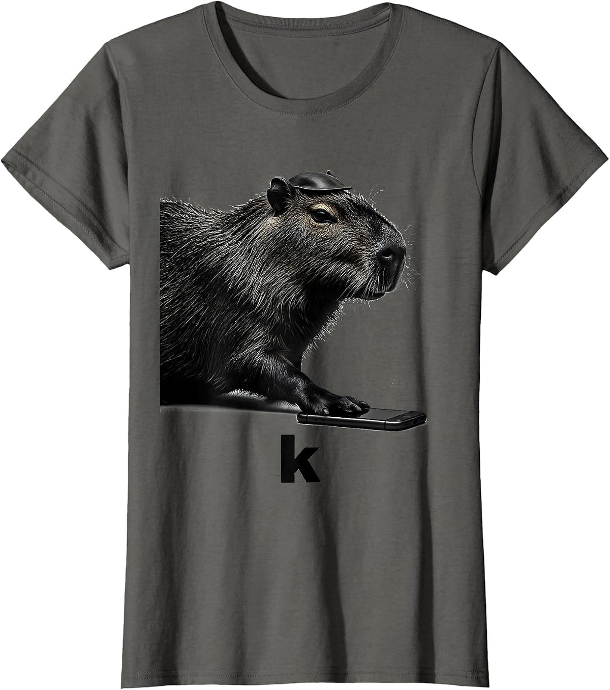 Women's k Funny Capybara Meme Animal Humor Internet Culture T-Shirt - Asphalt Grey