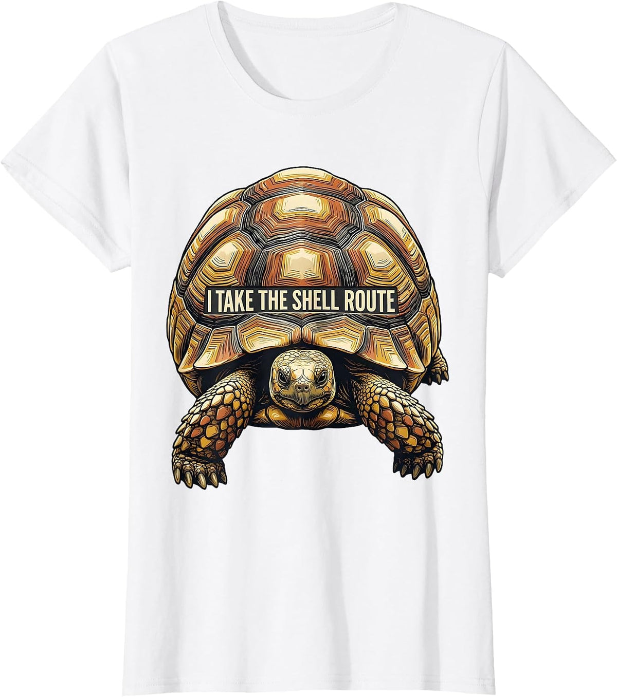 I Take The Shell Route Funny Tortoise Lover Pet Owner Humor T-Shirt - White